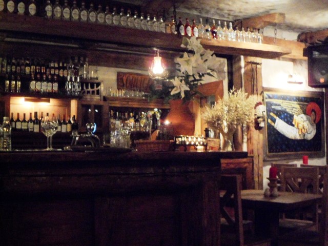 The bar counter at Folk Gospoda Warsaw Poland