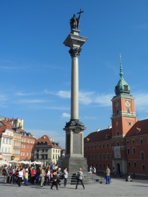 Monument at the centre of Castle Square Warsaw Poland