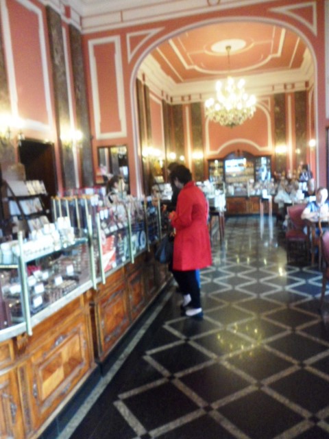 Interior of Wedel Cafe (Warsaw Poland) with all sorts of chocolates and pralines!