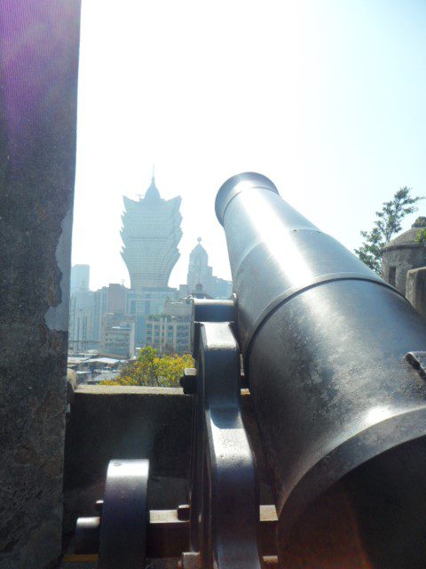 Arty shot of Canon and Grand Lisboa