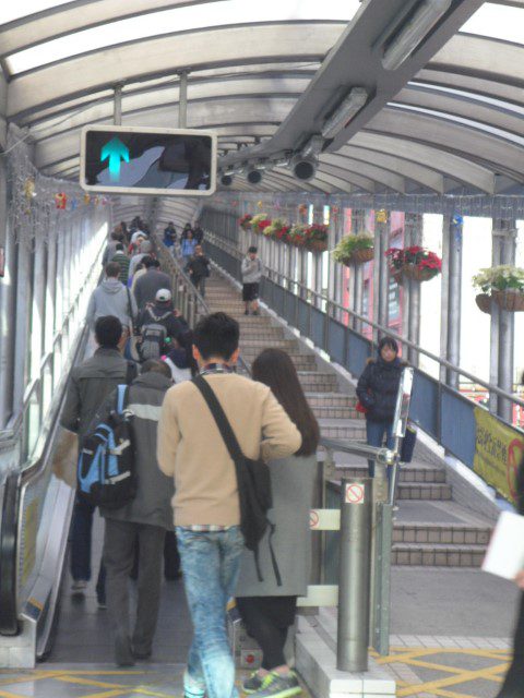 Start of Mid Level Escalator Stairs at Queens Road