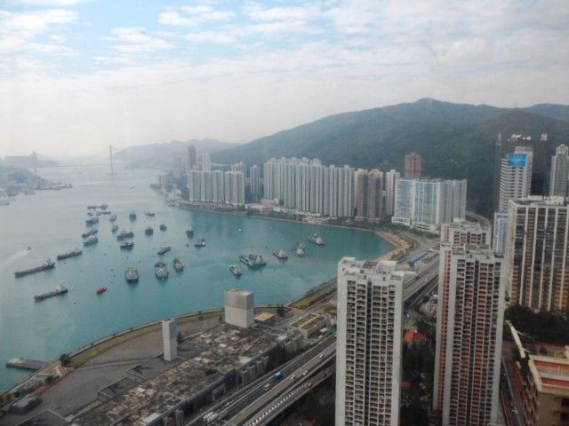 View of Tsuen Wan Harbour from L Hotel Nina Convention Centre Hong Kong