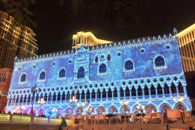 Light display on the Venetian Macau - Winter Time