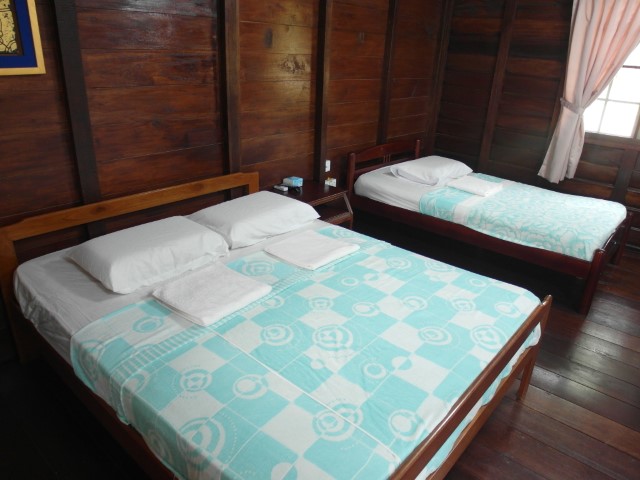 Beds inside the resort at UK Farm