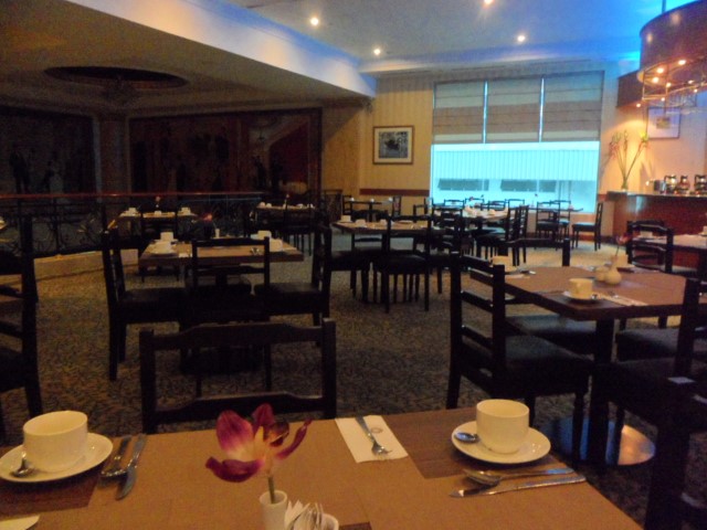 Breakfast area on level 2 of the hotel