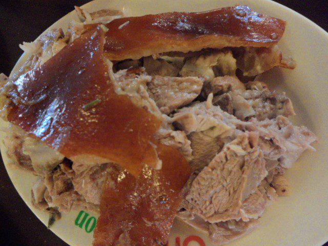 Half kg of lechon. crispy skin.juicy meat. 200 peso at CnT Lechon