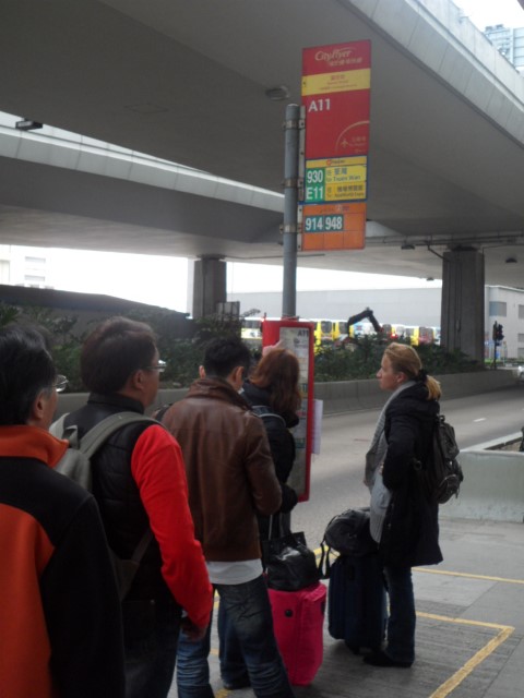 Queue for bus A11 outside of Ibis sheung wan 40hkd only with wifi onboard!