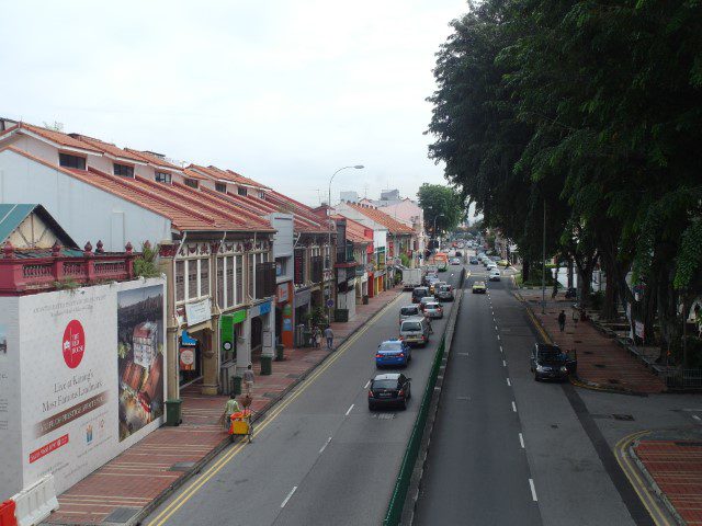 Row of shop houses in the day