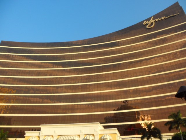 Wynn Hotel Macao with dancing fountain much like that of Bellagio in Las Vegas