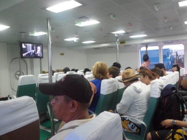 Inside Oceanjet 2 hours ride to Bohol from Cebu