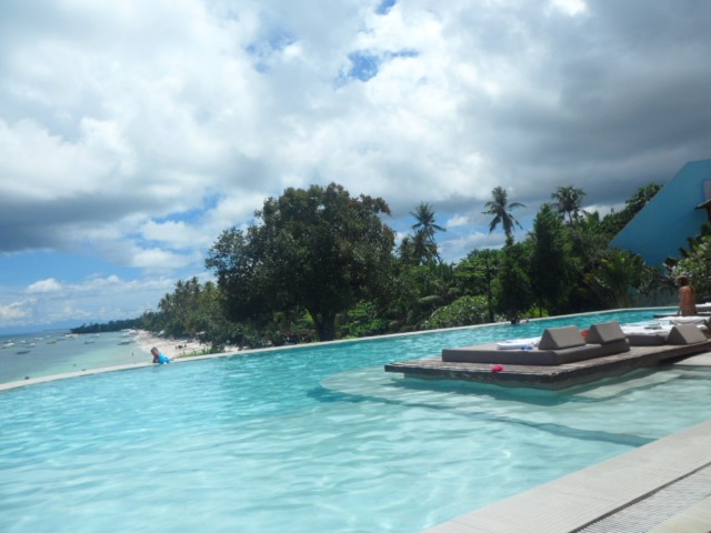 Another view of the pool with the day beds at Amorita Resort Bohol