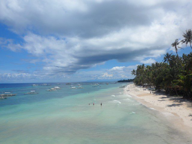 Alona Beach from the garden deck of Amorita Resort