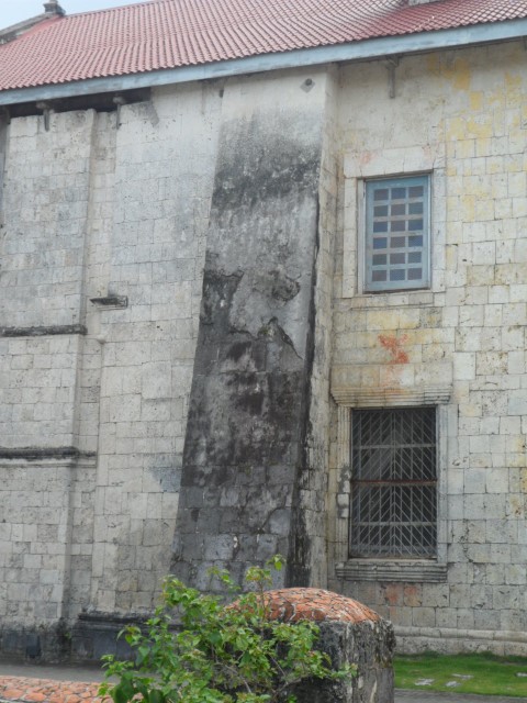Can you see the picture of saint pio formed under weathering at Baclayon Church Bohol