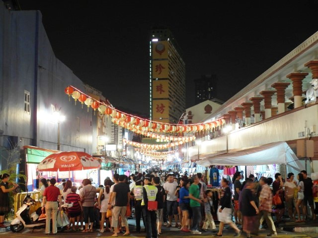 View of Temple Street in the night