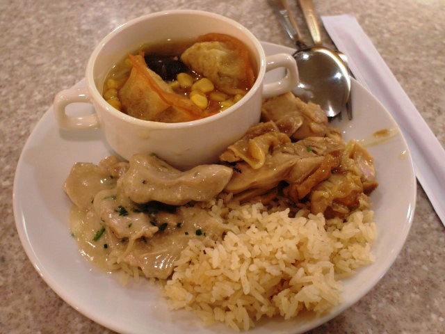 Chicken Rice, Lemon Chicken and Ramen with Gyoza
