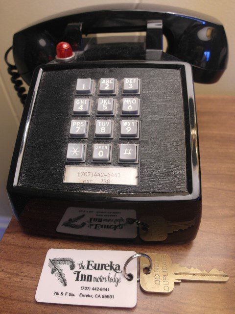 A really cool retro phone in our room