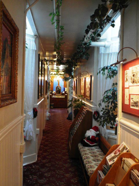 Warm cozy yet rustic corridor of San Remo Hotel