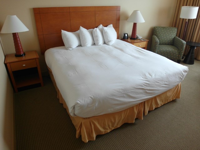Large inviting King-Sized Bed in Hilton Vancouver Washington