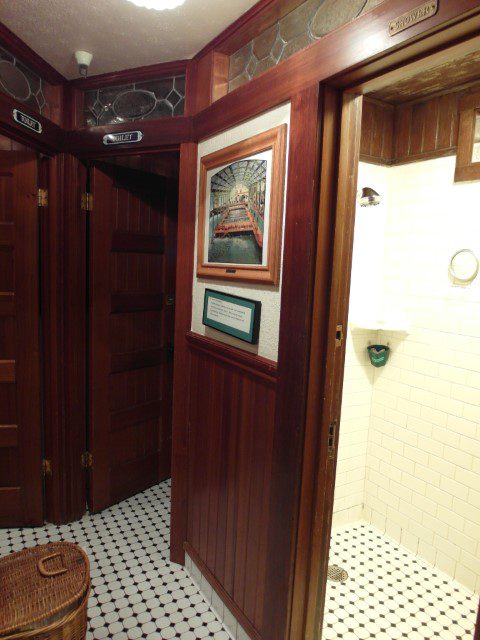 Common toilets with shower areas in San Remo Hotel