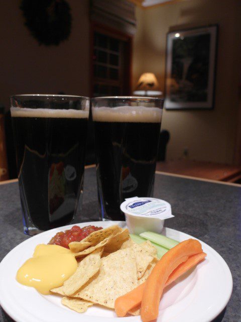 IPA with nachos and vege at Heathman Lodge Lounge