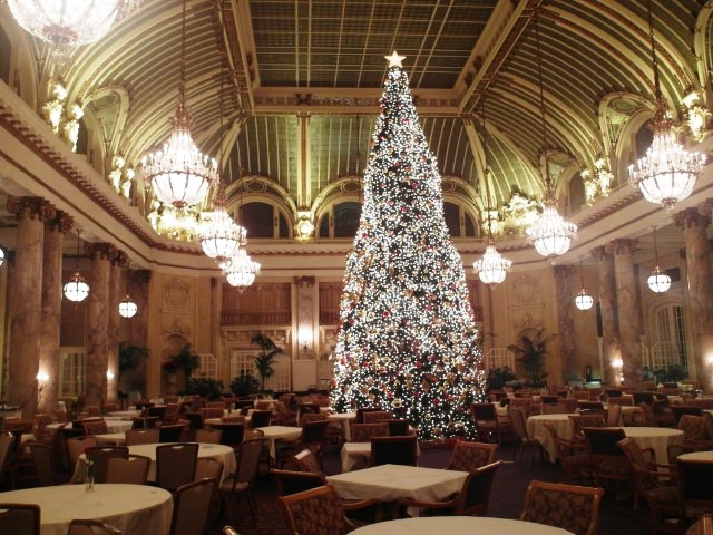 Huge Christmas Tree in the Garden Court of Palace Hotel San Francisco