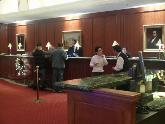 Reception area of Palace Hotel San Francisco - Morey on the left who assisted us during check in