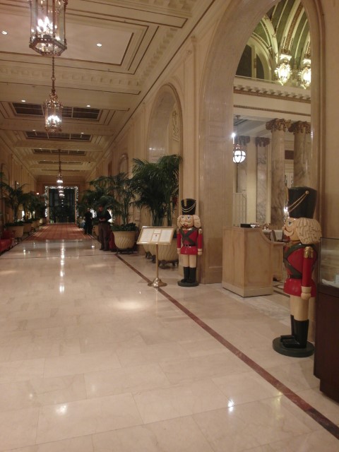 Entrance to the Garden Court with 2 Nutcrackers Displays