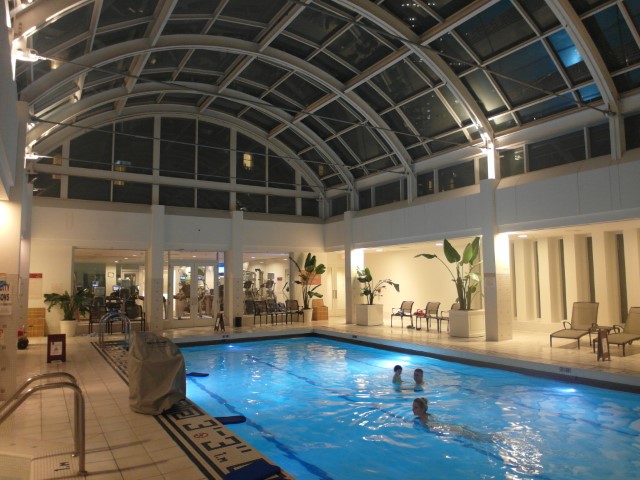 Another view of the swimming pool with gym in the background (Palace Hotel San Francisco)