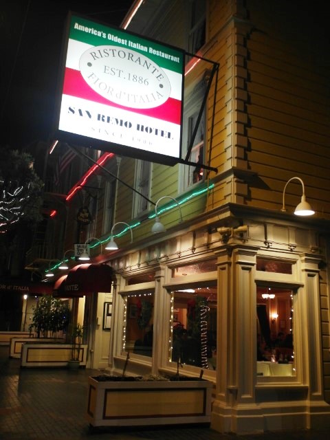 Facade of Fior d'Italia - America's Oldest Italian Restaurant