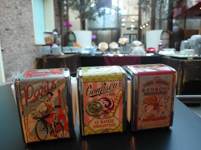 Cool serviette dispensers Amoy Hotel Singapore