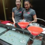 Welcome drinks and the staff of AMOY Hotel - Apple and Lina