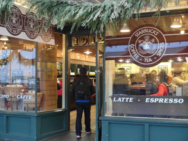 Entrance of the original (aka very 1st) Starbucks Coffee in the World (Seattle)