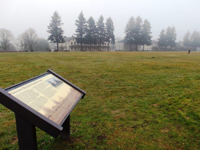 Vancouver Barracks in front of Officer's Row