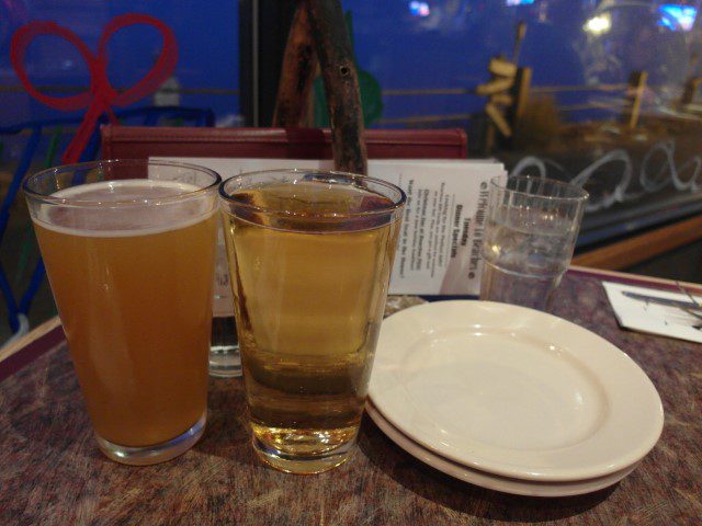 Honey Crisp Apple Wheat (4.95USD) and Coors Light (3.95USD) in Beaches Restaurant Vancouver Washington