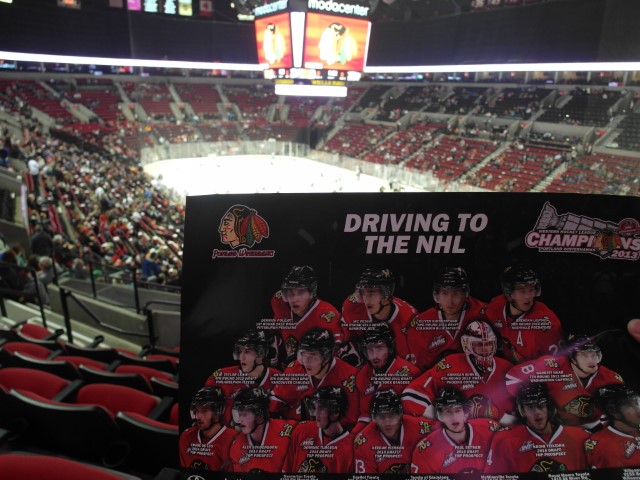 Rose Bud Cheerleaders gave out posters to show which Winterhawks players graduated to play for NHL teams
