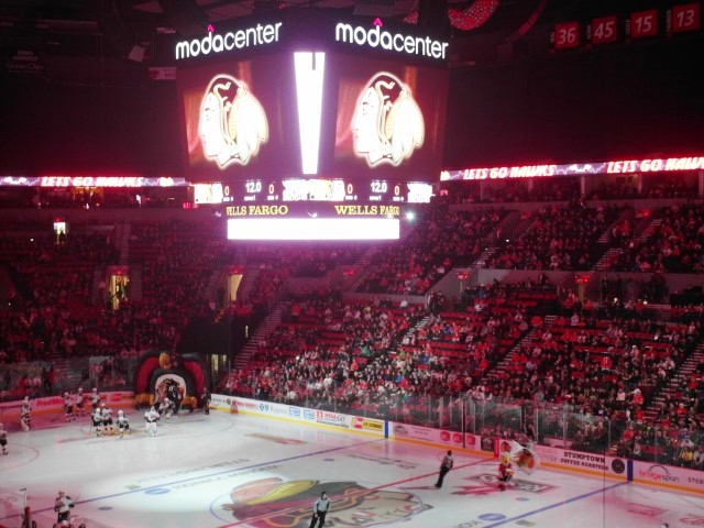 Introducing the players of Winterhawks into the arena at Moda Center