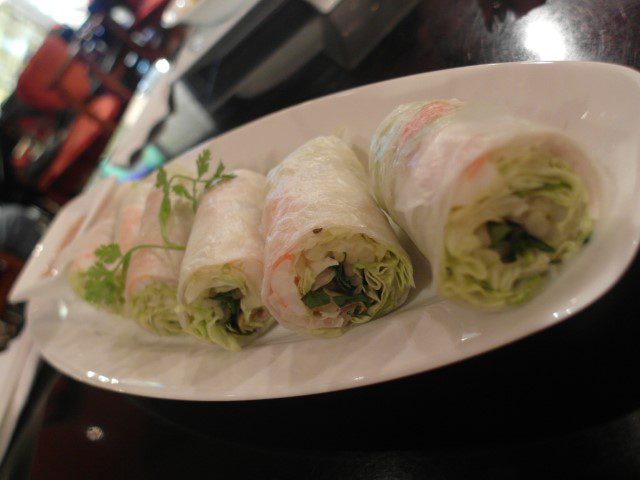 Prawn and chicken spring roll Saigon Centre Cafe Terrace