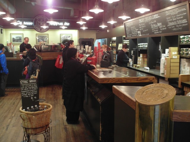 Inside the first starbucks coffee of seattle
