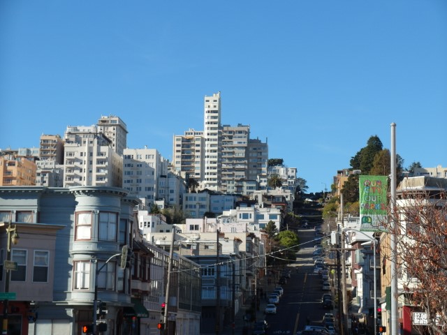 Beautiful view of slope upwards in San Francisco