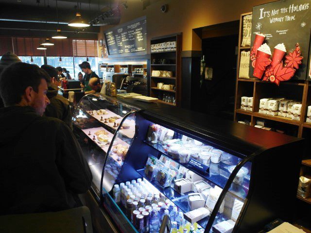 Chalk board writings as menu (Pike Place Market Starbucks)