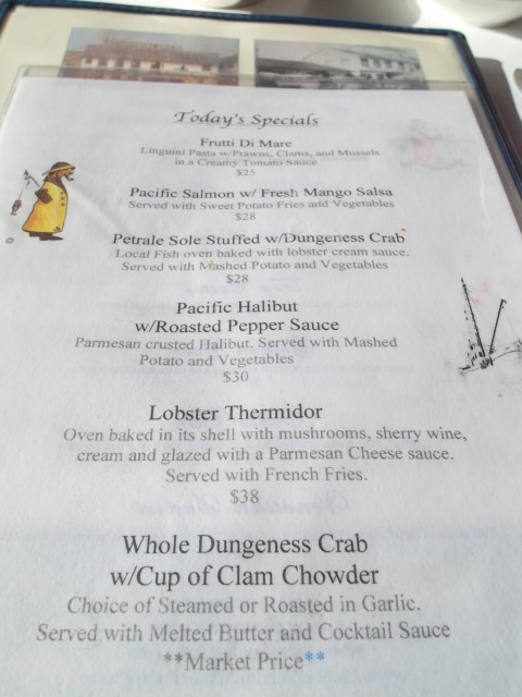 Whole Dungeness Crab with Clam Chowder - Menu of Fisherman's Grotto Restaurant