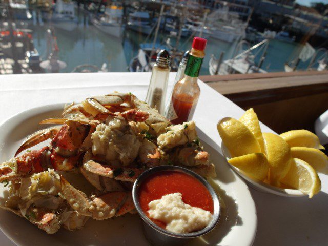 Dungeness Crab roasted in garlic and olive oil (Fisherman's Grotto San Francisco Fisherman's Wharf)