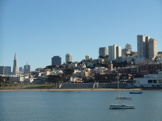 Beautiful city skyline as a result of building on the slopes of San Francisco