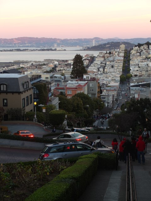 View from the top of Lombard Street - The Crookedest Street in San Francisco
