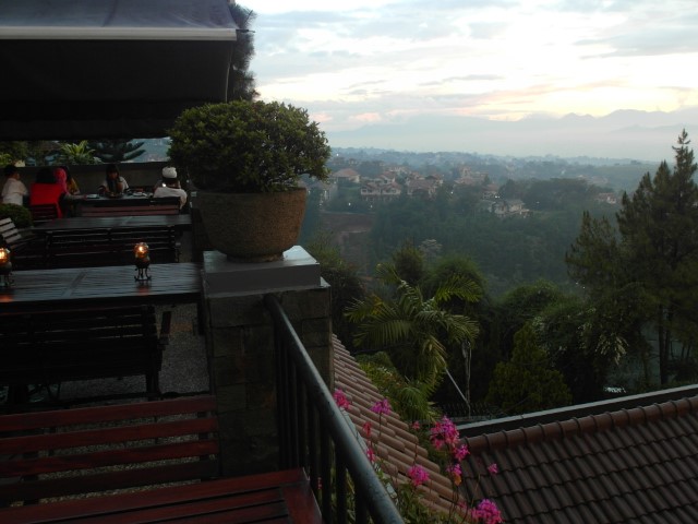 Al fresco dining with splendid views over Bandung
