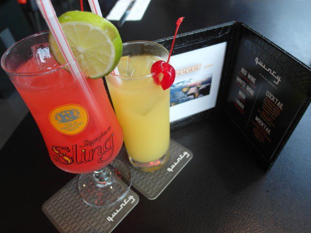 Choice of tiger draft, cocktails (we had the Singapore Sling and Qool Cocktail), wines and mocktails