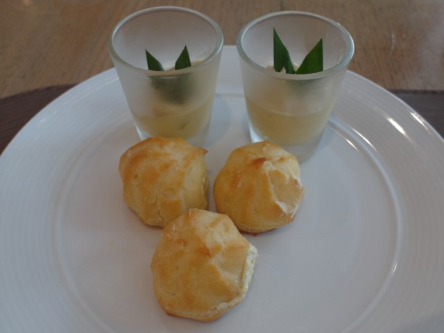 Durian pengat with durian puffs