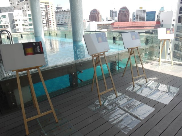 The setup for Art Jamming at Quincy Hotel's Qool Staycation