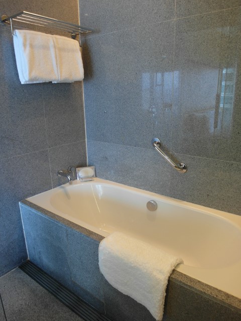 Bath tub with rice grain soap bar in-room spa!