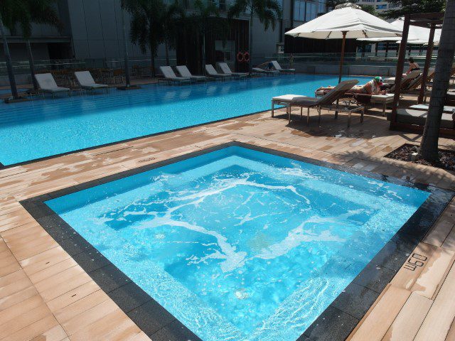 Jacuzzi at the corner of the pool at Oasia Hotel